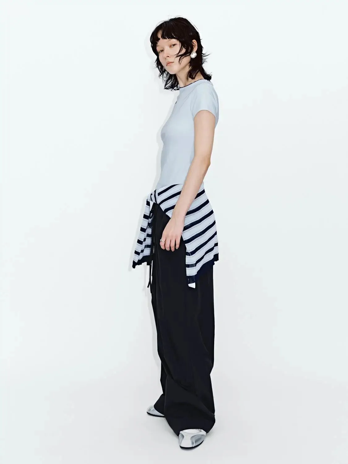 Drawstring Pull On Wide Leg Pants