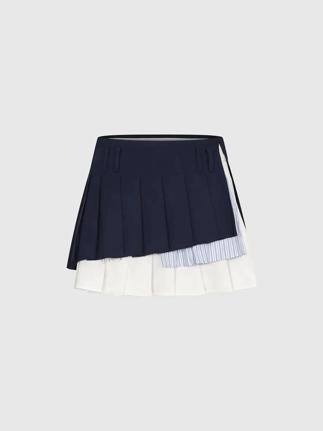 1728-cotton-stripe-paneled-pleated-mini-skirt-2.webp Cotton Stripe Paneled Pleated Mini Skirt