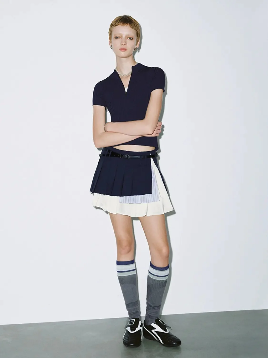 1728-cotton-stripe-paneled-pleated-mini-skirt-5.webp Cotton Stripe Paneled Pleated Mini Skirt