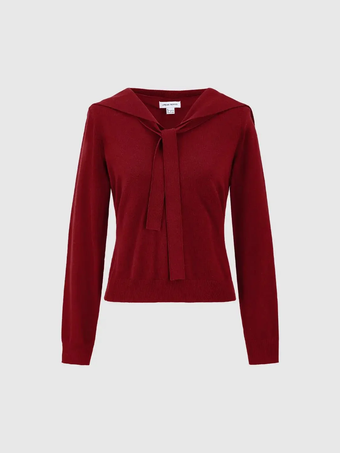 17302-elegant-tie-neck-knit-long-sleeve-ribbed-top-7.webp Elegant Tie-Neck Knit Long-Sleeve Ribbed Top
