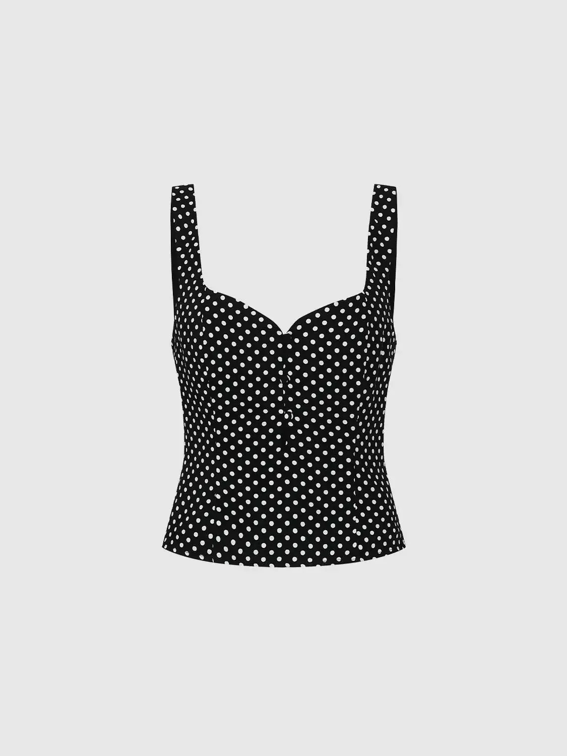 Polka Dotted Skinny Fit Sleeveless Overhead Shirts