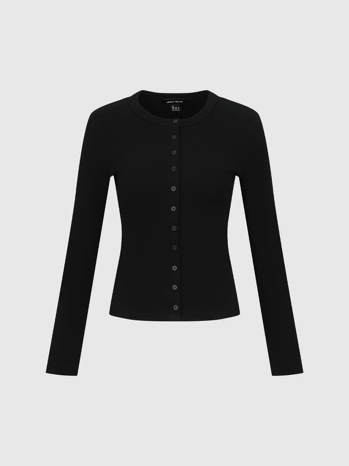 17374-cotton-blend-button-detail-crew-neck-long-sleeve-t-shirt-23.webp Cotton Blend Button Detail Crew Neck Long Sleeve T Shirt