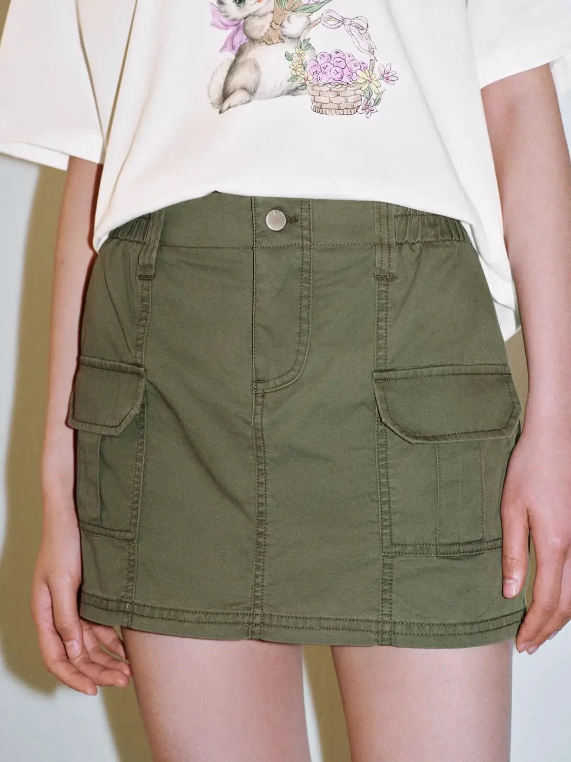 17408-olive-cargo-pocket-flap-twill-mini-skirts-5.webp Olive Cargo Pocket Flap Twill Mini Skirts