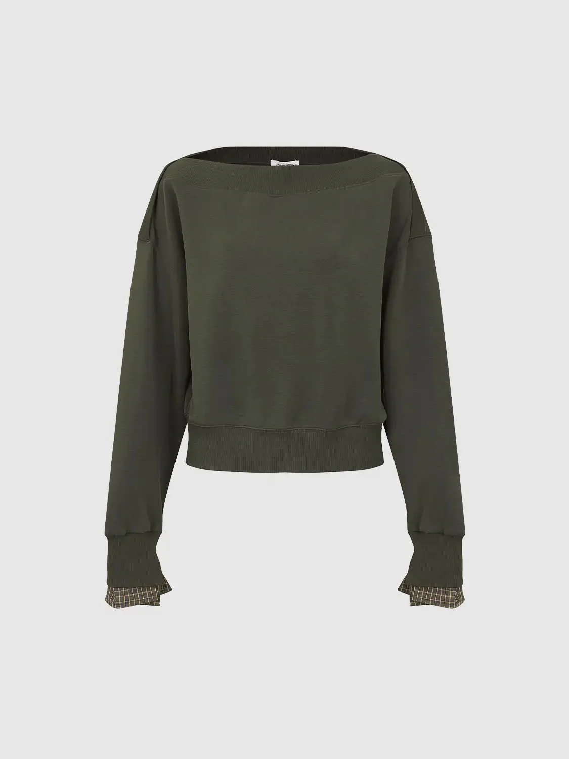 17518-olive-boat-neck-modal-blend-rib-detailing-sweatshirt-4.webp Olive Boat Neck Modal Blend Rib Detailing Sweatshirt
