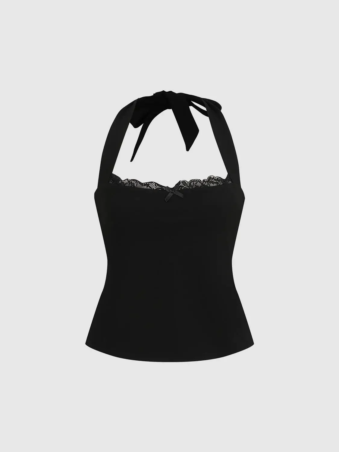 17530-halter-neck-lace-trim-black-stretch-tank-tops-1.webp Halter Neck Lace Trim Black Stretch Tank Tops