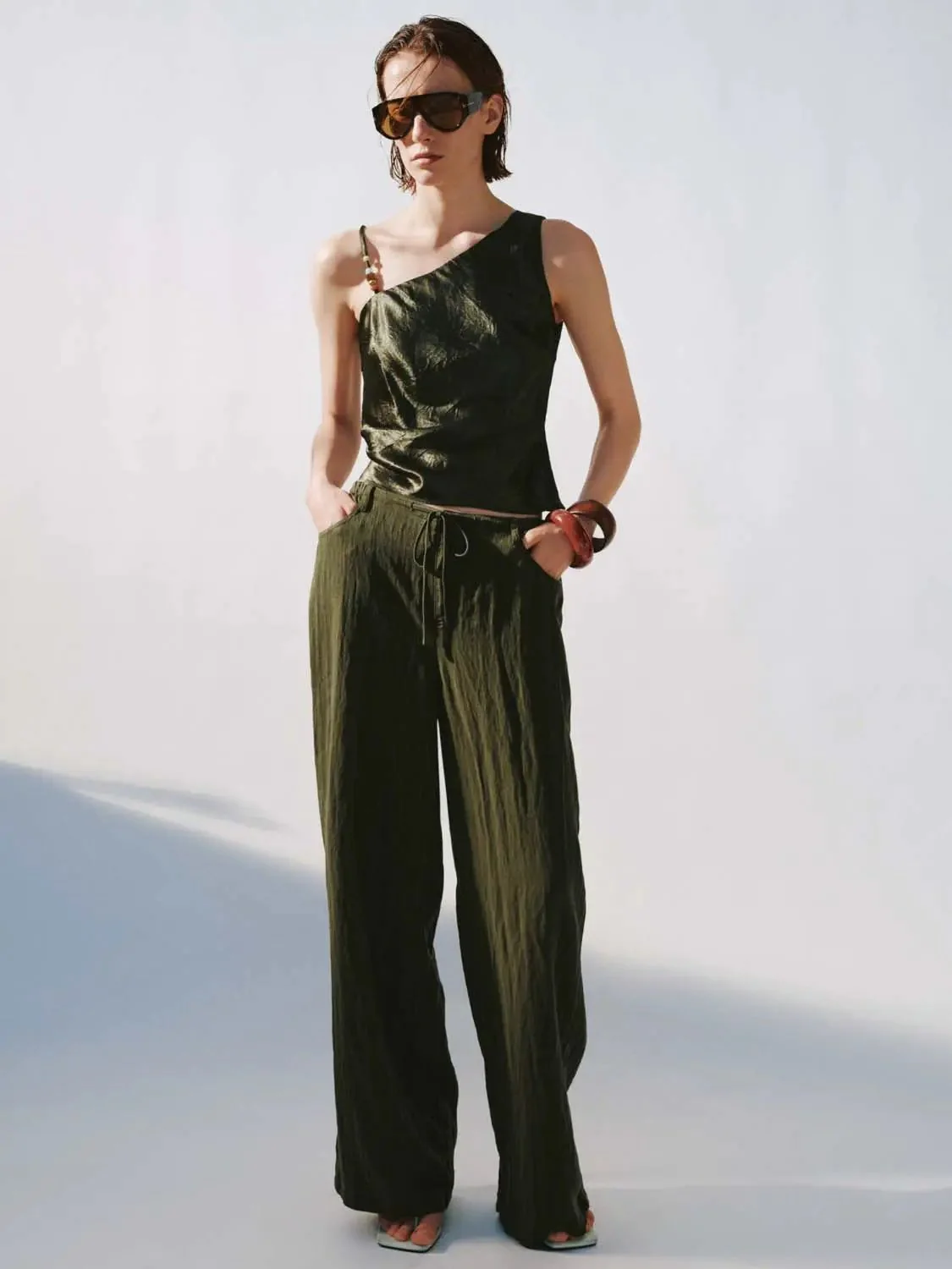 One Shoulder Cami Tops