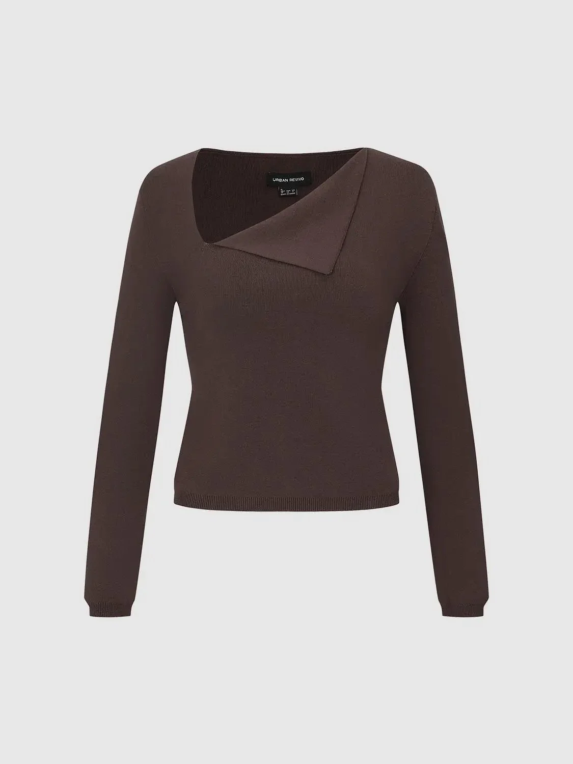 17584-cotton-knit-top-with-asymmetric-neck-t-shirt-1.webp Cotton Knit Top With Asymmetric Neck T Shirt