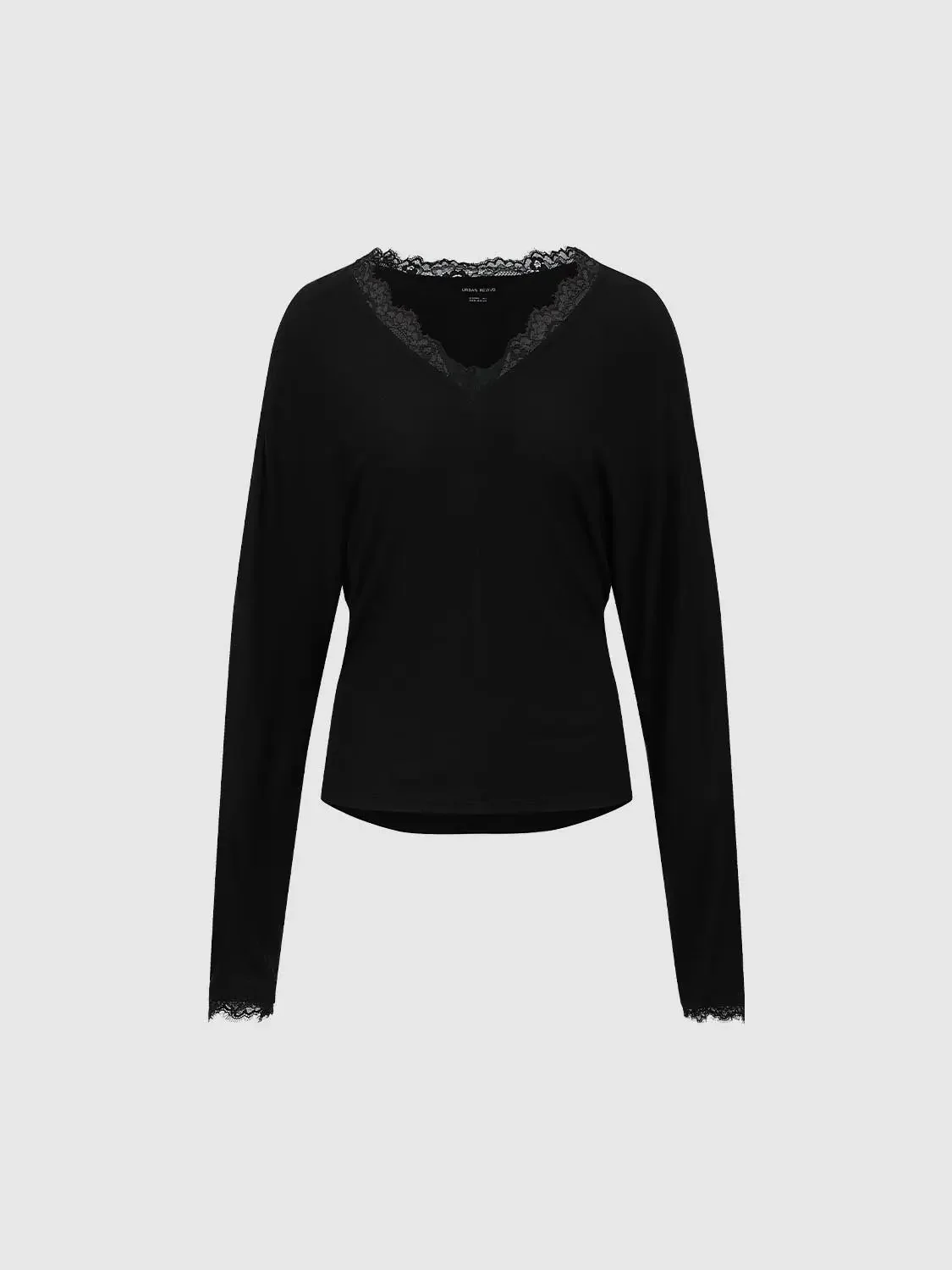 17682-lyocell-wool-blend-v-neck-lace-ruched-long-sleeve-t-shirt-7.webp Lyocell Wool Blend V Neck Lace Ruched Long Sleeve T Shirt