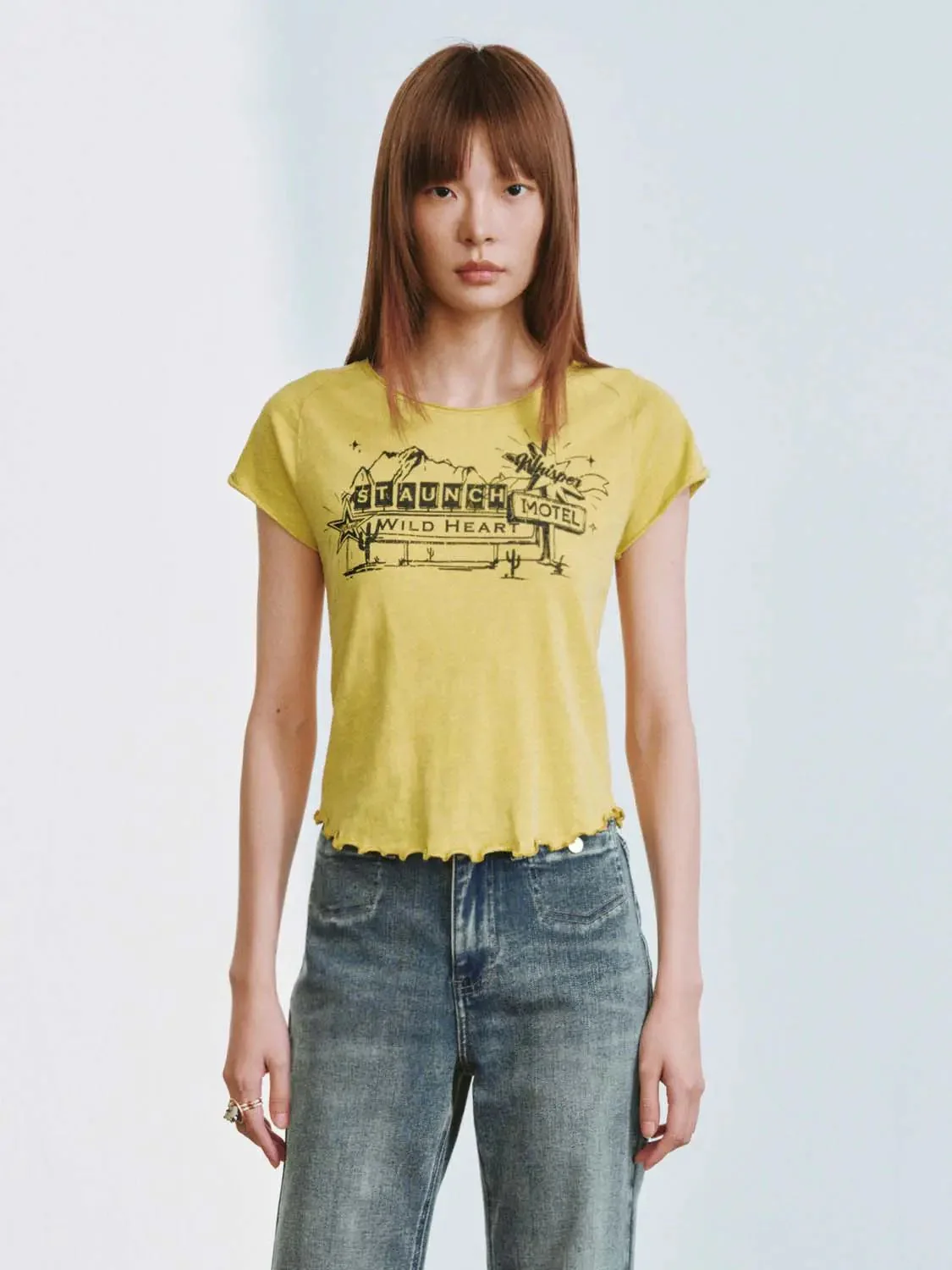 17730-cotton-ruffle-trim-printed-graphic-t-shirts-1.webp Cotton Ruffle Trim Printed Graphic T Shirts