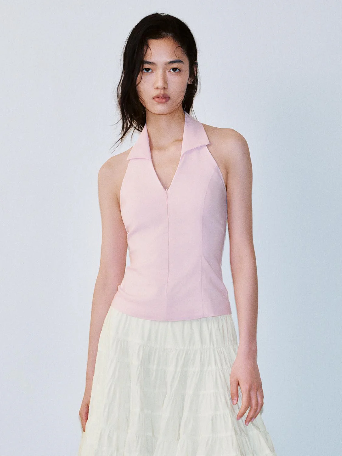 17812-collared-halter-neck-sleeveless-cami-tops-1.webp Collared Halter Neck Sleeveless Cami Tops