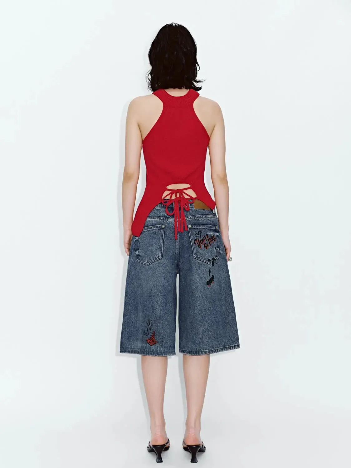 17900-red-ribbed-high-neck-knit-sleeveless-tank-top-6.webp Red Ribbed High Neck Knit Sleeveless Tank Top