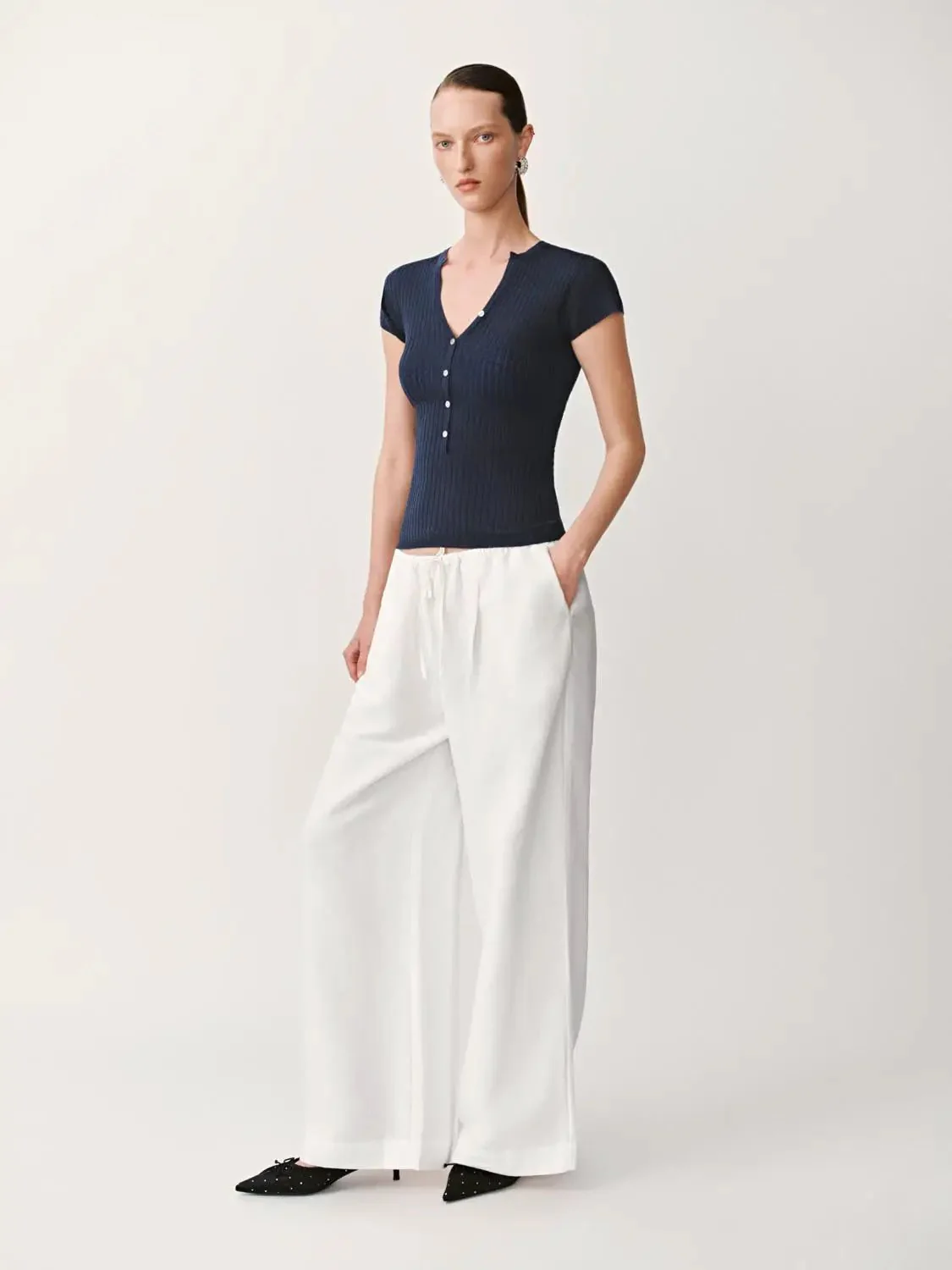1791-navy-classic-henley-neck-ribbed-stretch-knit-top-5.webp Navy Classic Henley Neck Ribbed Stretch Knit Top