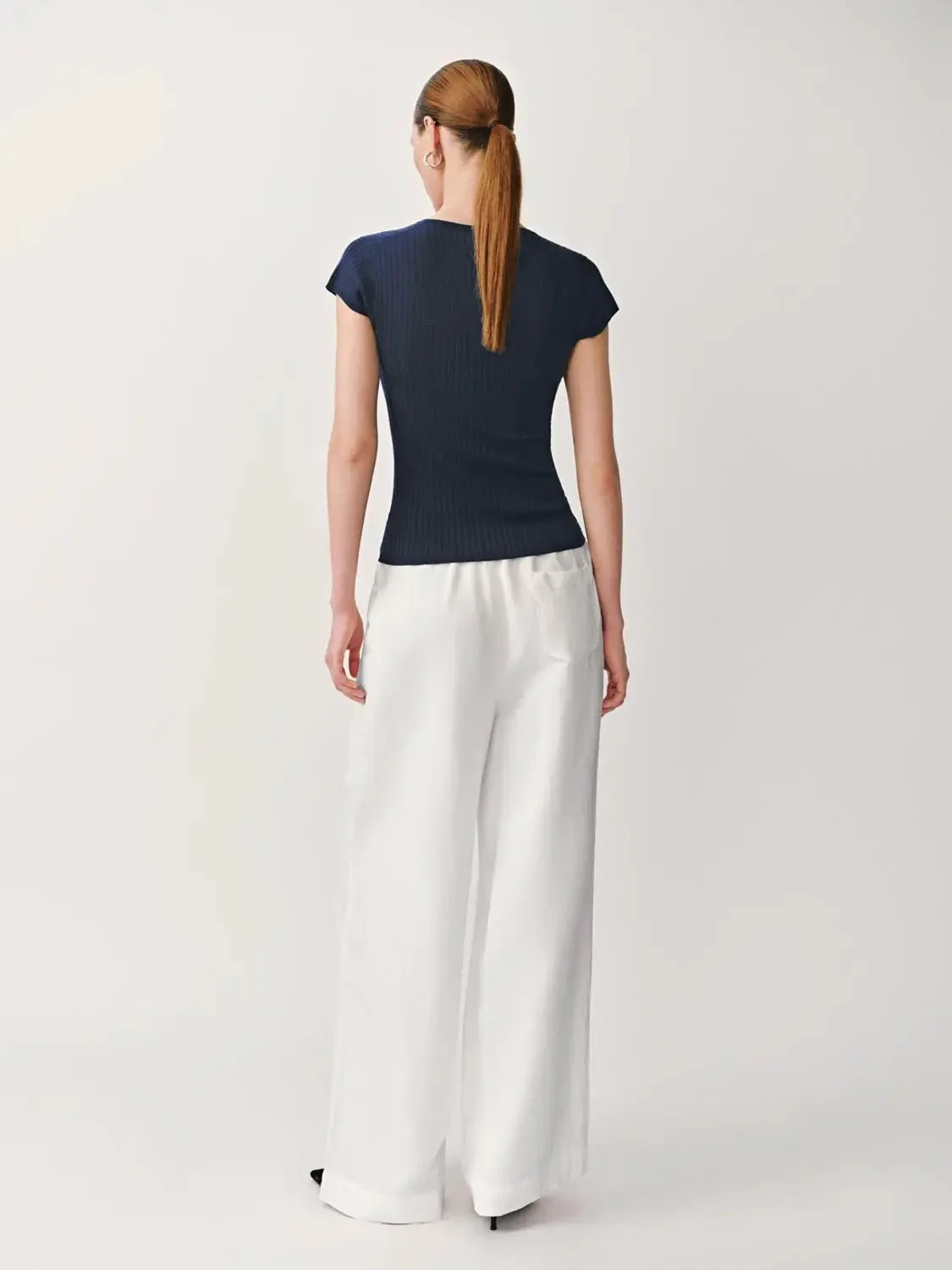 1791-navy-classic-henley-neck-ribbed-stretch-knit-top-6.webp Navy Classic Henley Neck Ribbed Stretch Knit Top