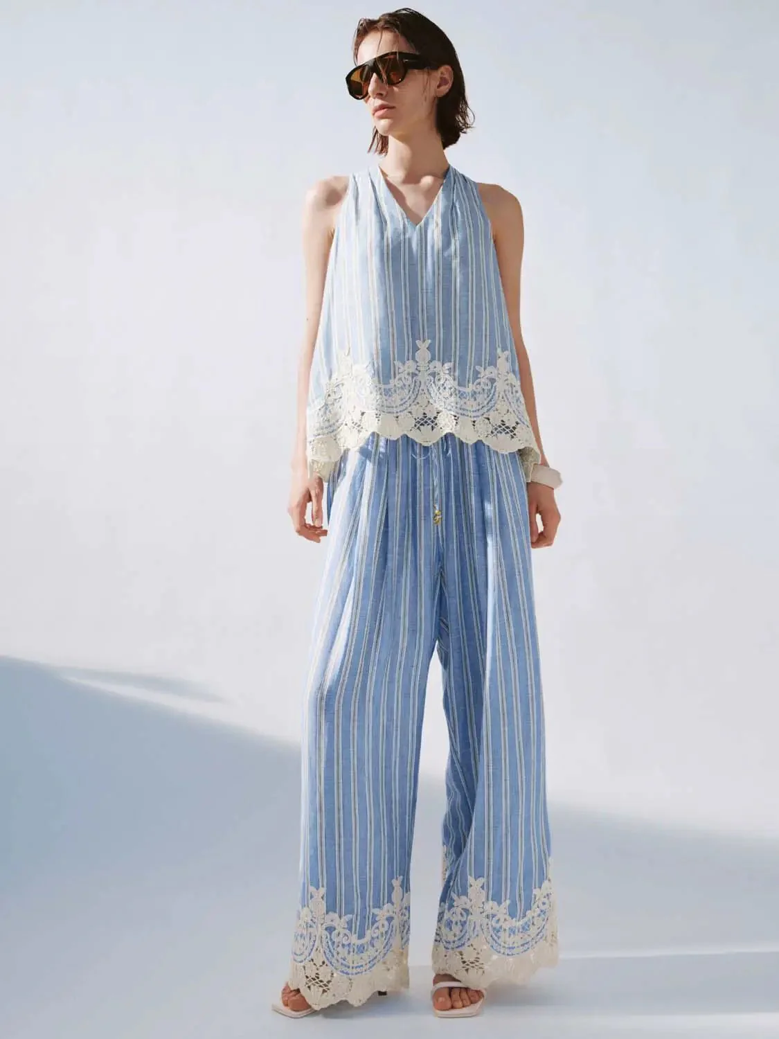 17949-viscose-linen-striped-lace-hem-sleeveless-top-4.webp Viscose Linen Striped Lace Hem Sleeveless Top