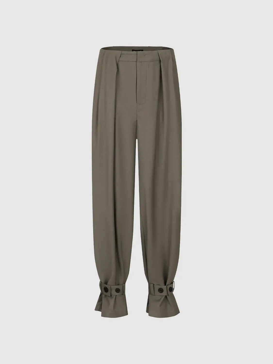 Pleated Buckle Detail Jogger Pants
