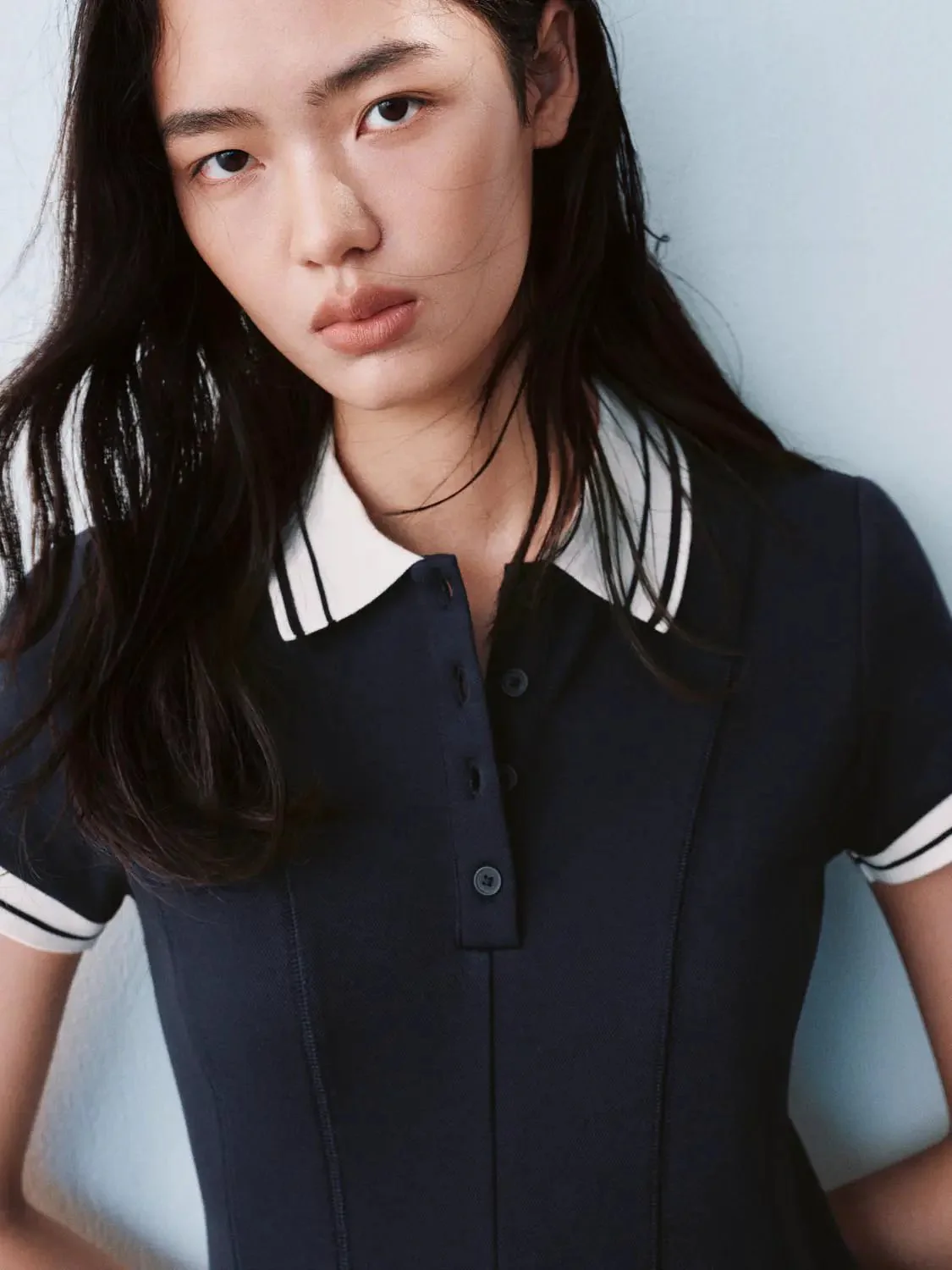 180-polo-neck-short-sleeve-a-line-with-stretch-dresses-11.webp Polo Neck Short Sleeve A Line With Stretch Dresses