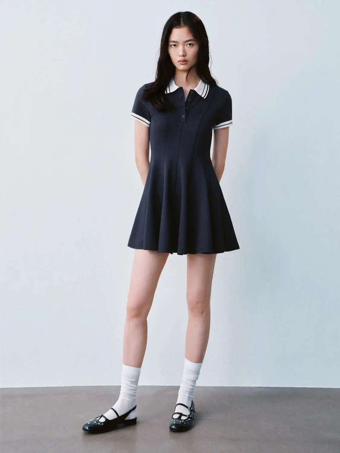 180-polo-neck-short-sleeve-a-line-with-stretch-dresses-12.webp Polo Neck Short Sleeve A Line With Stretch Dresses