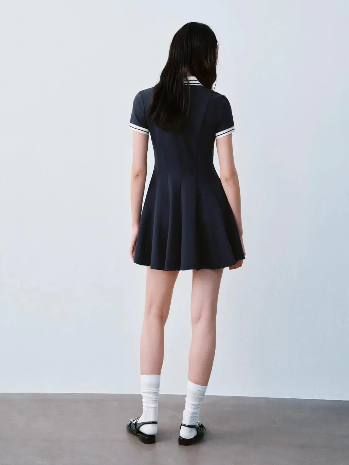 180-polo-neck-short-sleeve-a-line-with-stretch-dresses-13.webp Polo Neck Short Sleeve A Line With Stretch Dresses