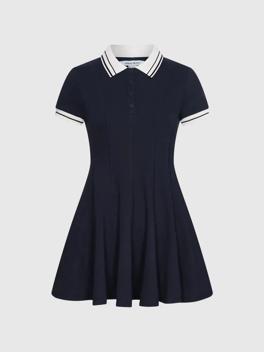 180-polo-neck-short-sleeve-a-line-with-stretch-dresses-15.webp Polo Neck Short Sleeve A Line With Stretch Dresses