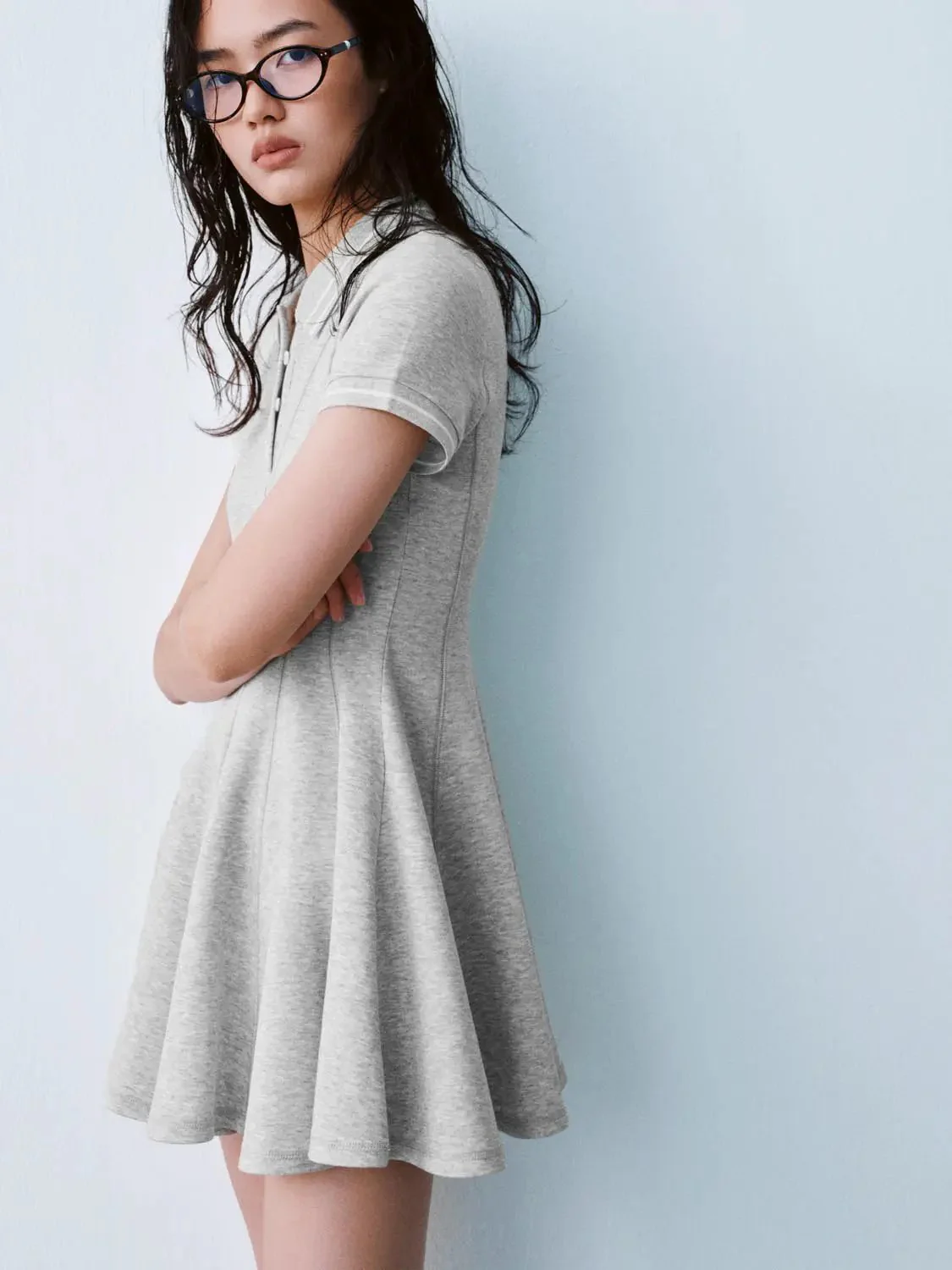 180-polo-neck-short-sleeve-a-line-with-stretch-dresses-2.webp Polo Neck Short Sleeve A Line With Stretch Dresses