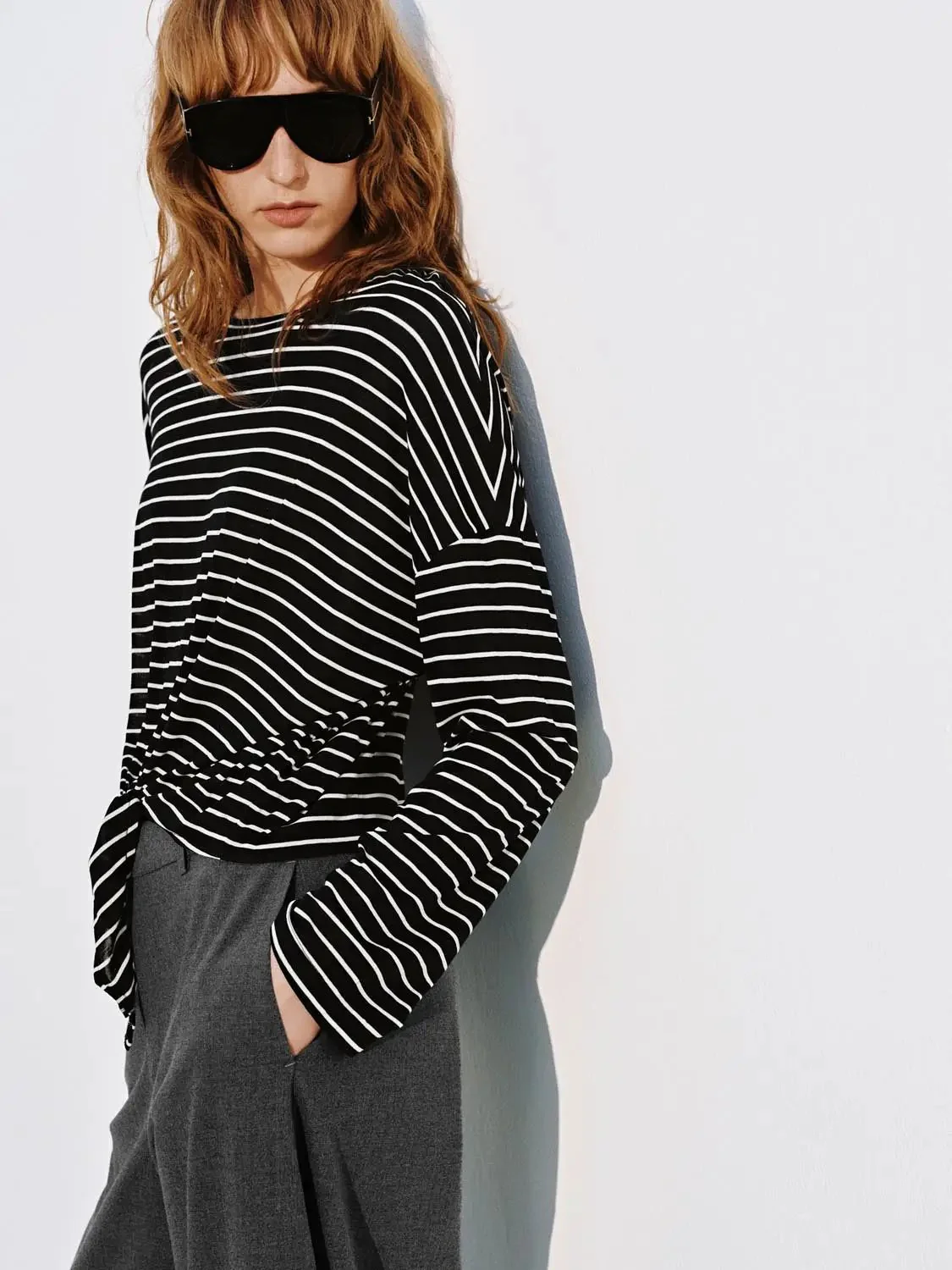18015-viscose-blend-striped-tie-front-long-sleeve-top-2.webp Viscose Blend Striped Tie Front Long Sleeve Top