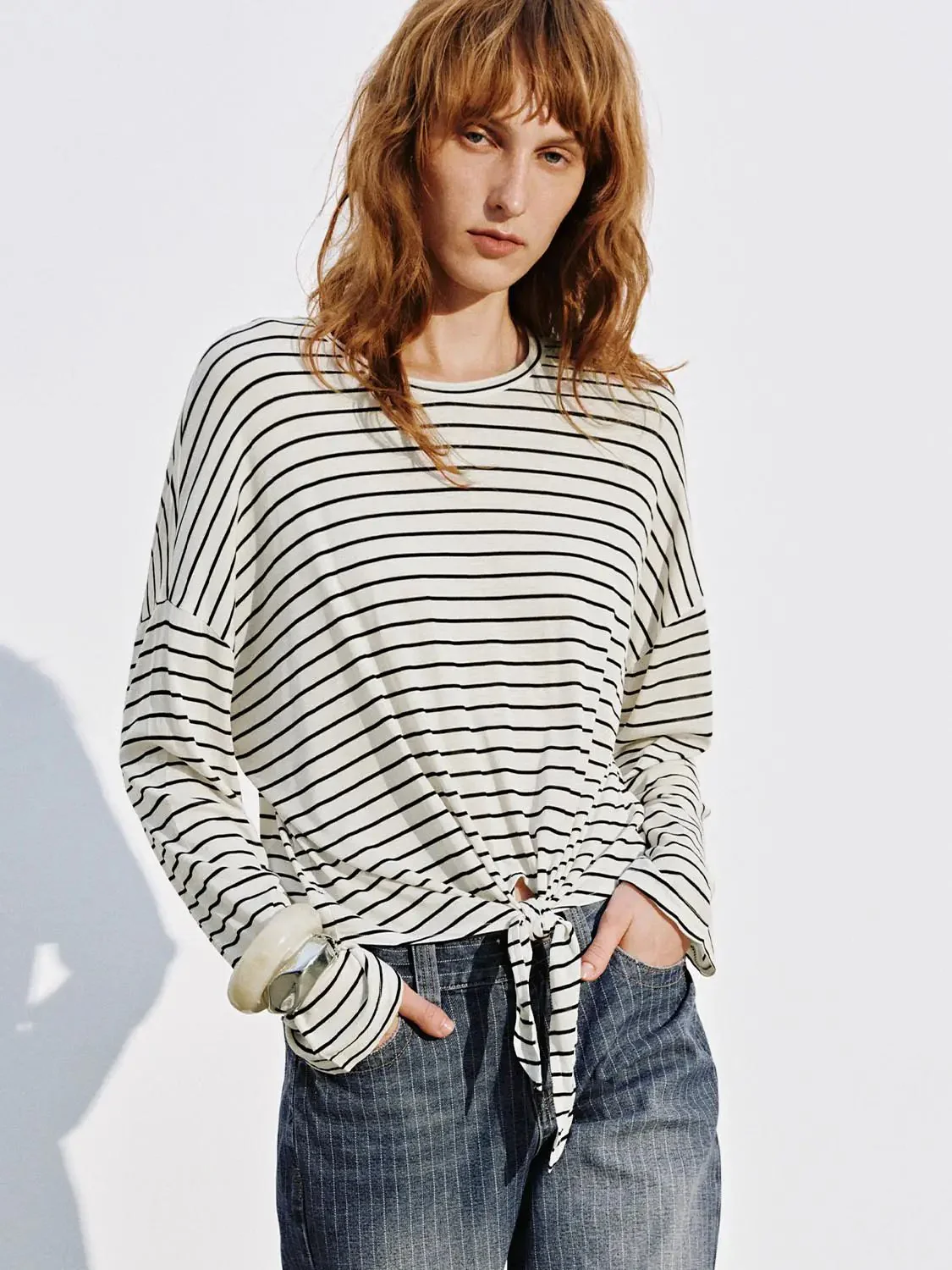 18015-viscose-blend-striped-tie-front-long-sleeve-top-9.webp Viscose Blend Striped Tie Front Long Sleeve Top