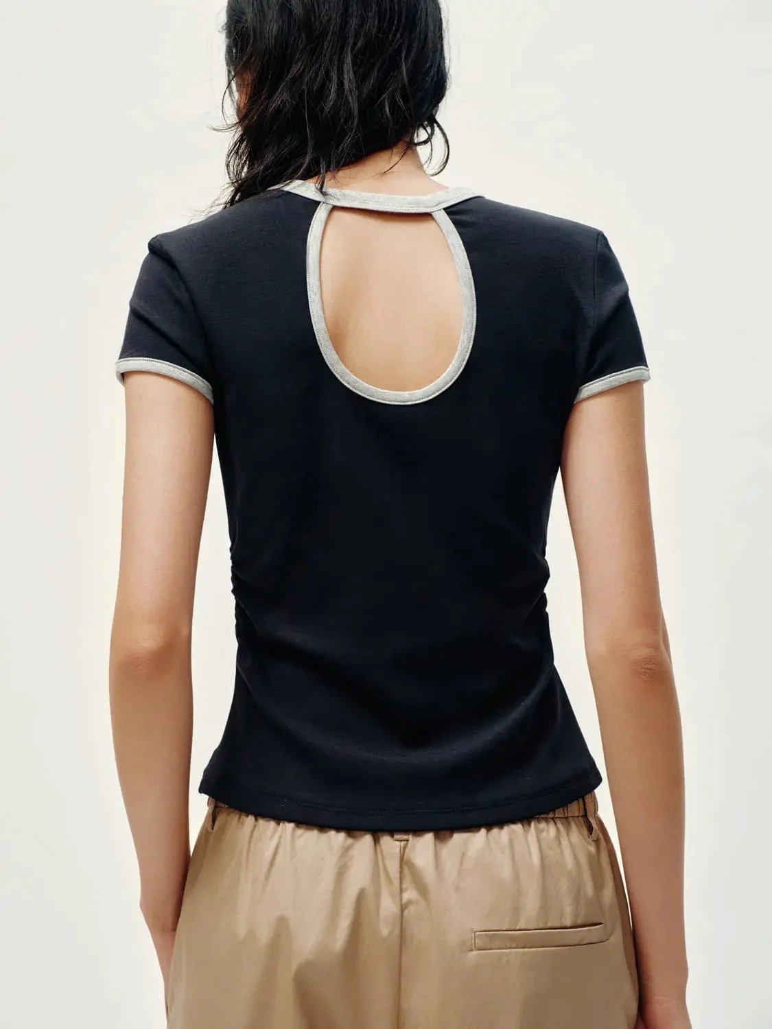 18029-cotton-lyocell-blend-crew-neck-contrast-trim-t-shirt-11.webp Cotton Lyocell Blend Crew Neck Contrast Trim T Shirt