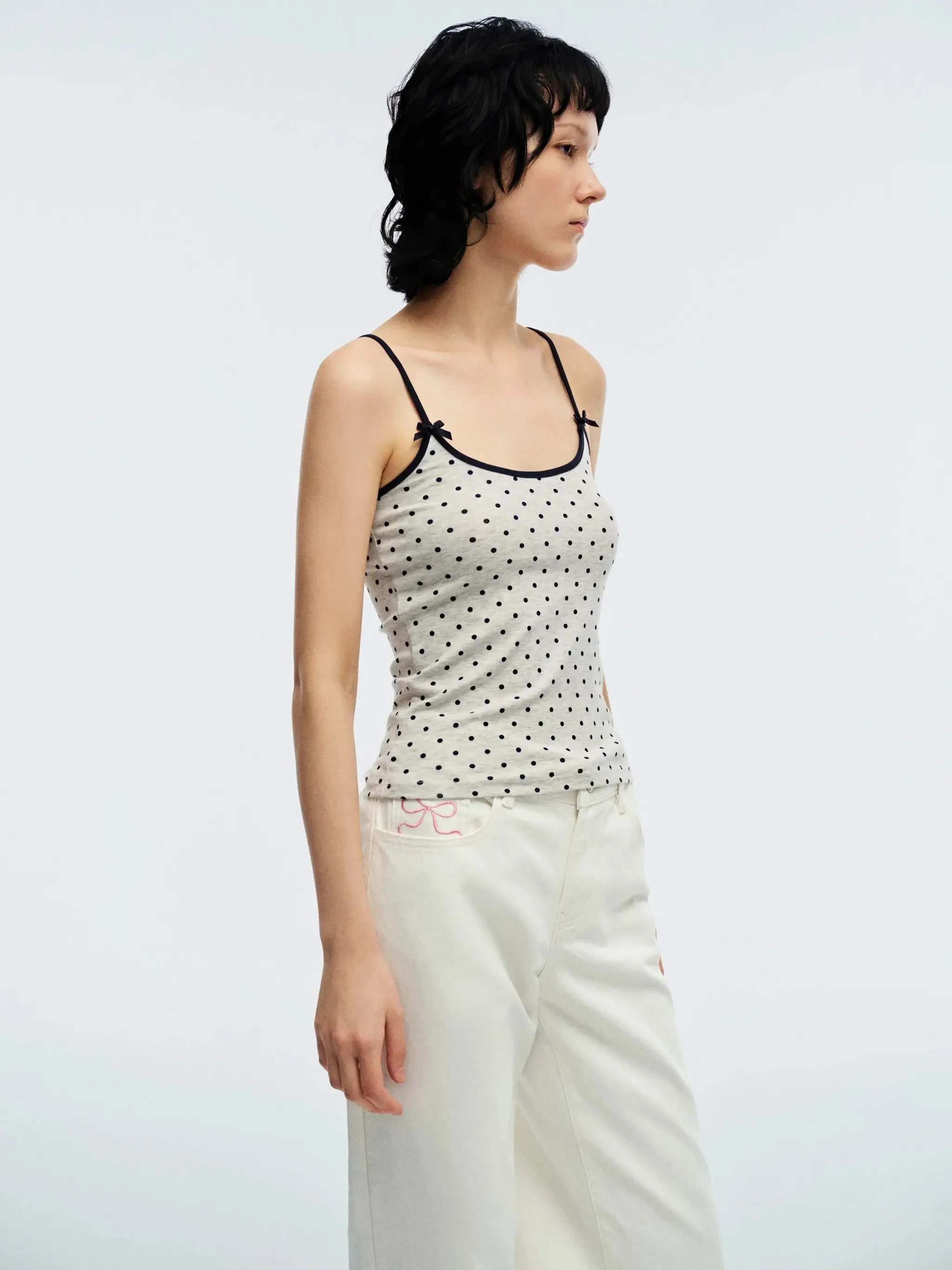 18097-polka-dot-bow-detail-skinny-fit-tank-tops-summer-essentials-2.webp Polka Dot Bow Detail Skinny Fit Tank Tops Summer Essentials