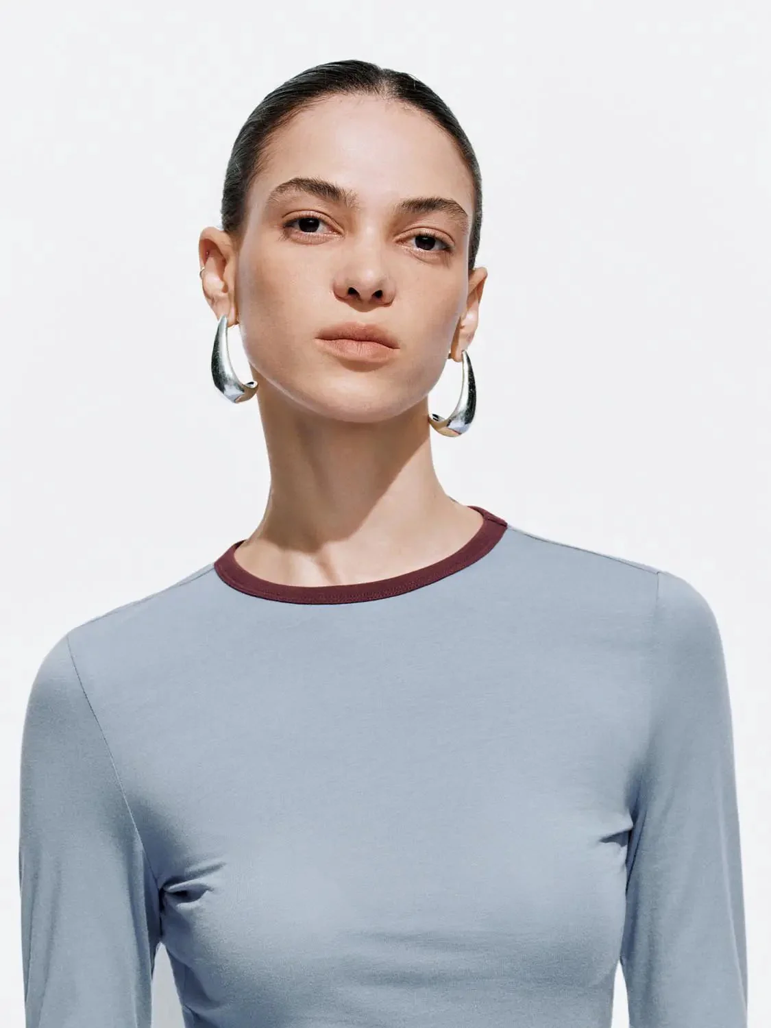 18103-navy-cotton-blend-long-sleeve-with-white-trim-t-shirt-19.webp Navy Cotton Blend Long Sleeve With White Trim T Shirt