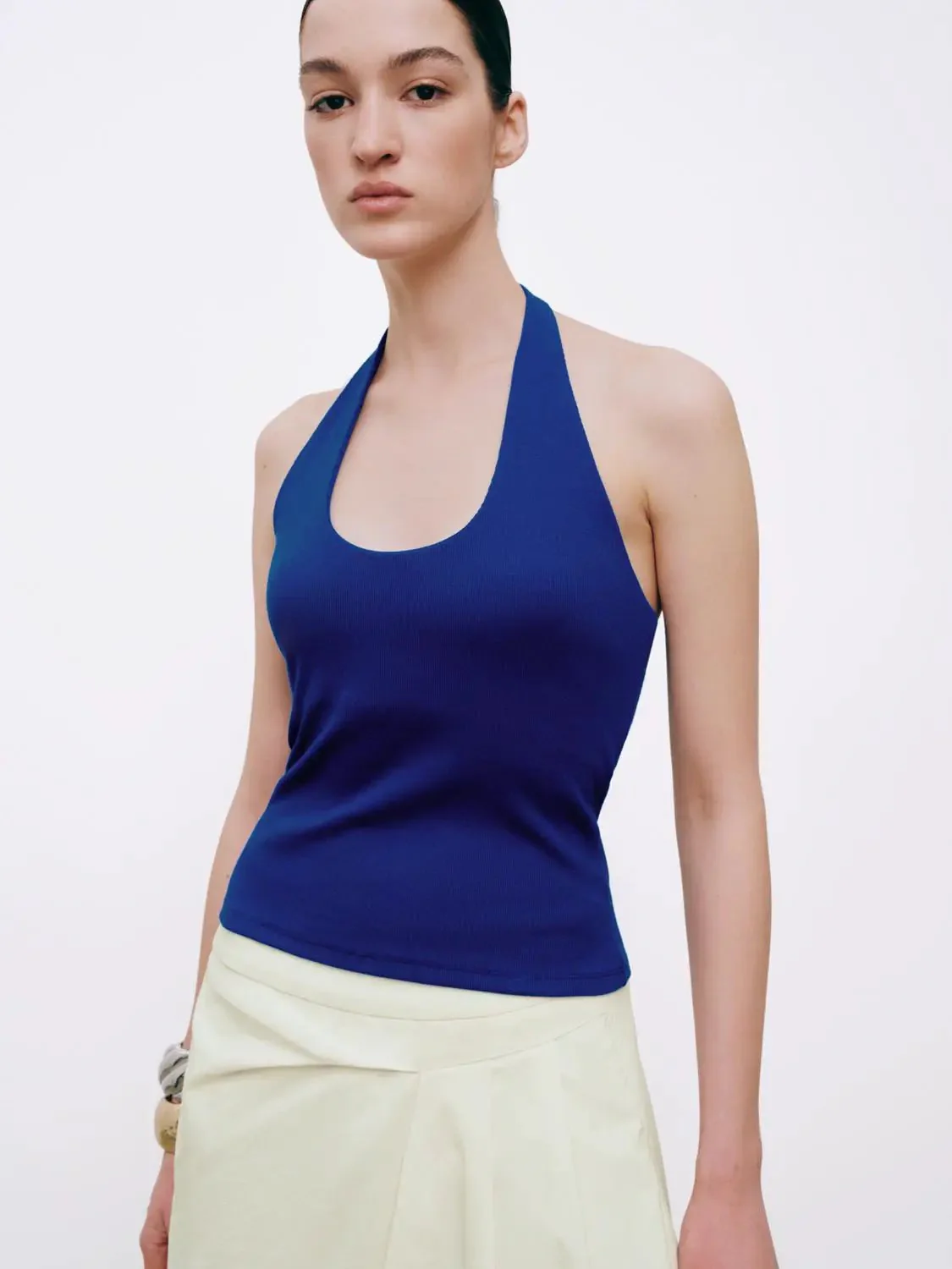 18153-halter-neck-cotton-blend-slim-fit-tank-tops-2.webp Halter Neck Cotton Blend Slim Fit Tank Tops