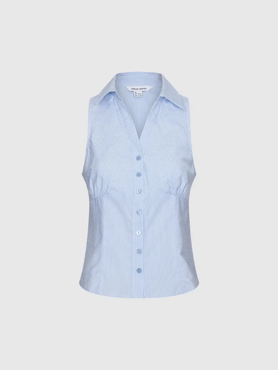 18159-cotton-spliced-button-detail-sleeveless-shirt-7.webp Cotton Spliced Button Detail Sleeveless Shirt