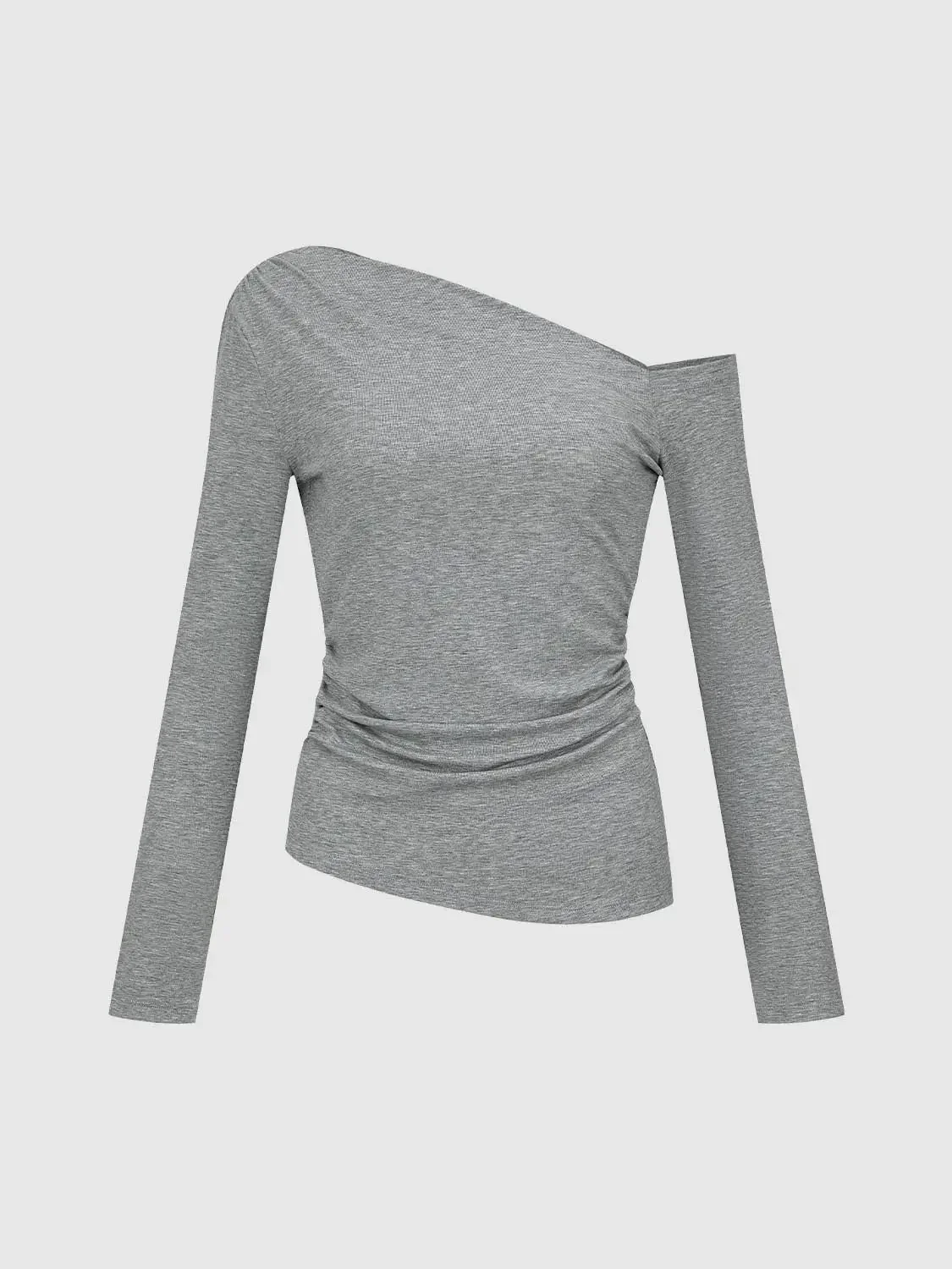 18181-lyocell-blend-cinched-one-shoulder-long-sleeve-t-shirt-15.webp Lyocell Blend Cinched One Shoulder Long Sleeve T Shirt