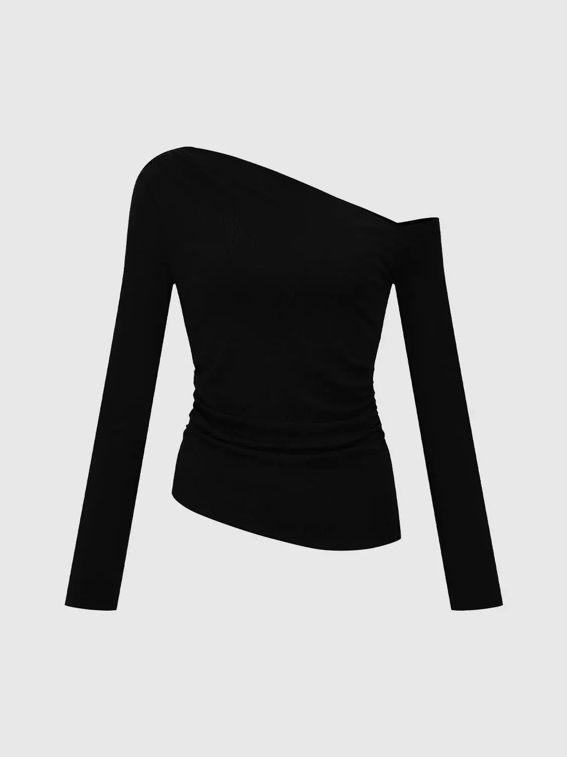 18181-lyocell-blend-cinched-one-shoulder-long-sleeve-t-shirt-23.webp Lyocell Blend Cinched One Shoulder Long Sleeve T Shirt