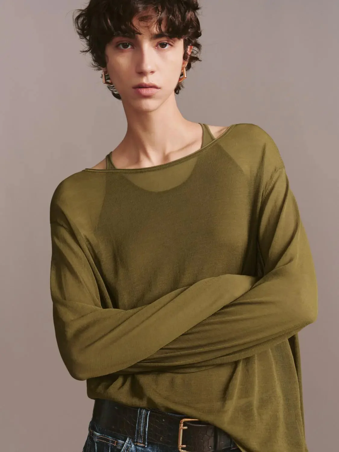 Knitted Fabric 2in1 Long Sleeve T Shirts