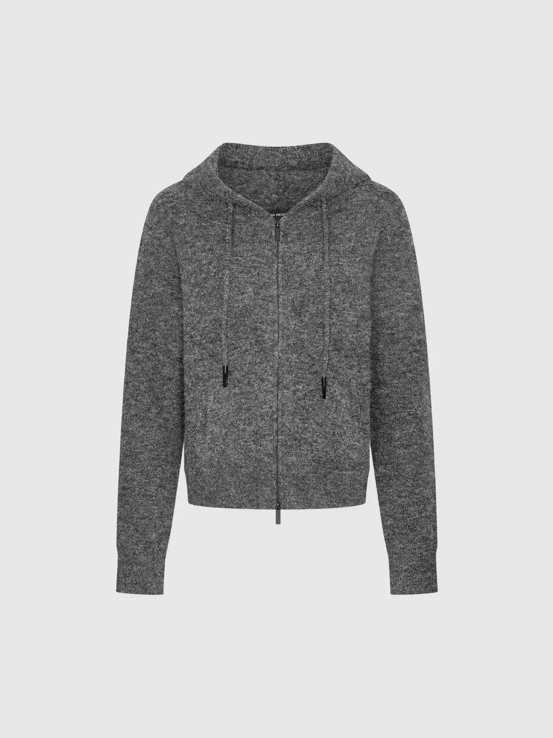 18405-dark-gray-textured-knit-zip-hooded-knitted-cardigans-4.webp Dark Gray Textured Knit Zip Hooded Knitted Cardigans