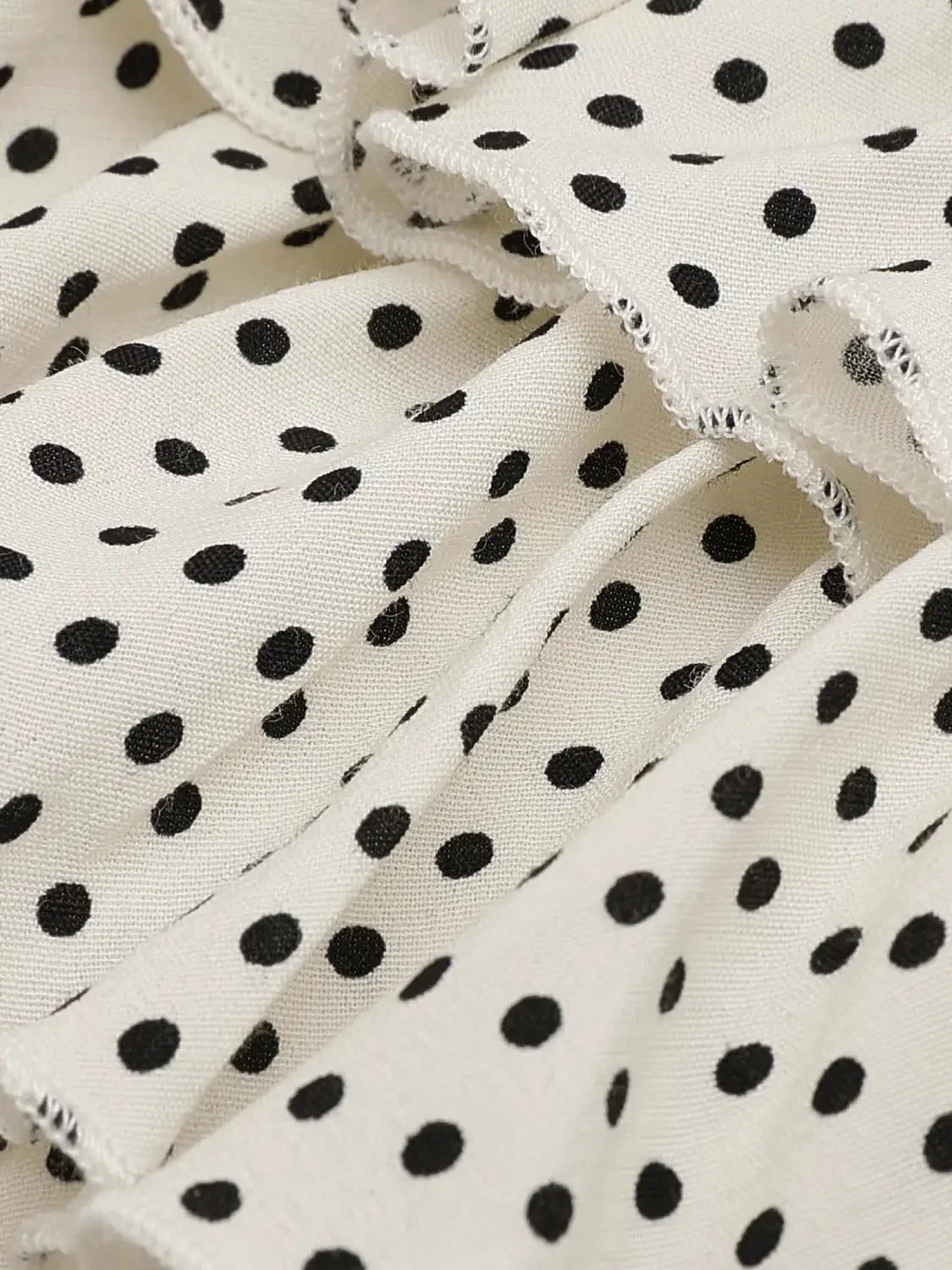 Cotton Blend Polka Dot Tiered A-Line Mini Skirts