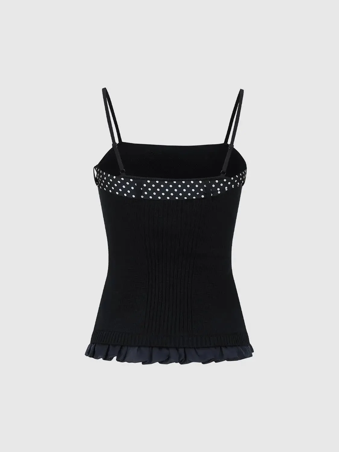 18442-polka-dot-ribbon-bow-knitted-ruffle-trim-tank-tops-2.webp Polka Dot Ribbon Bow Knitted Ruffle Trim Tank Tops