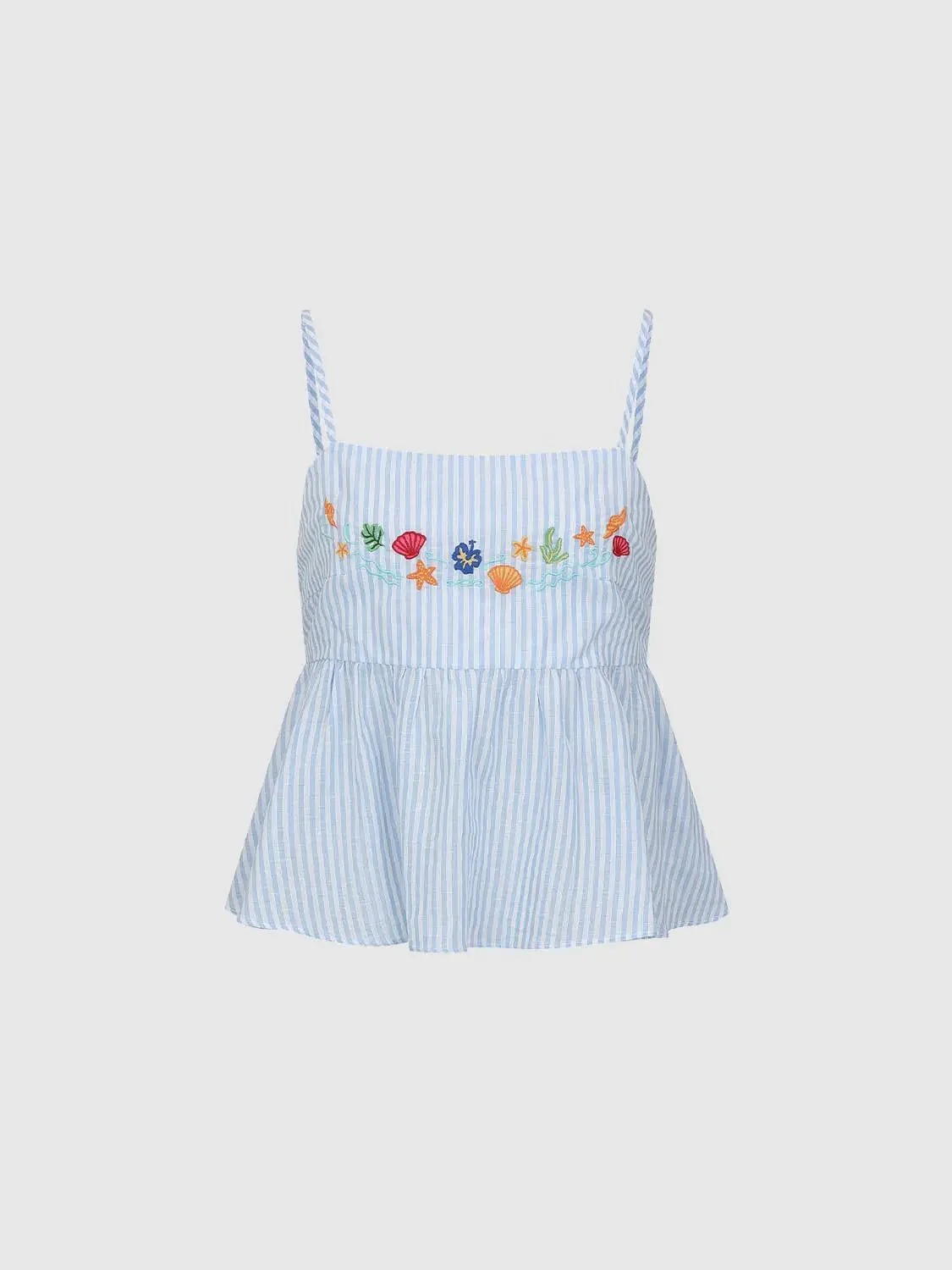 18466-cotton-striped-embroidered-cami-peplum-tops-1.webp Cotton Striped Embroidered Cami Peplum Tops