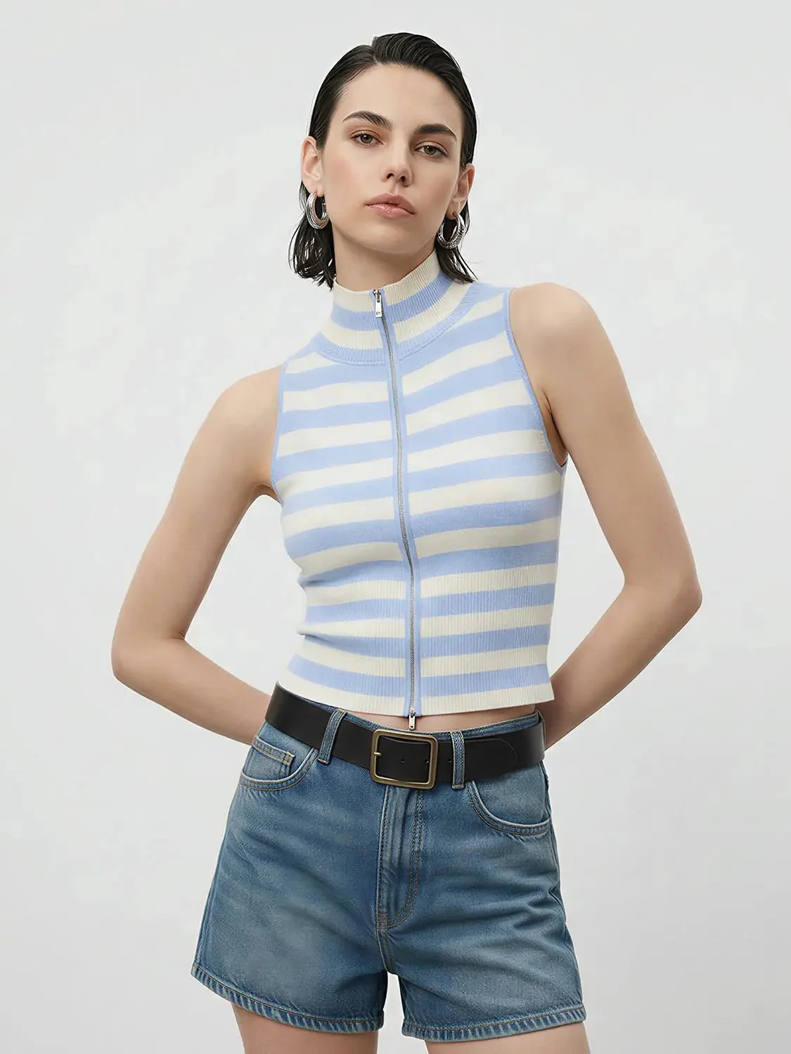 18472-striped-knit-sleeveless-zip-up-lightweight-t-shirts-12.webp Striped Knit Sleeveless Zip Up Lightweight T-Shirts