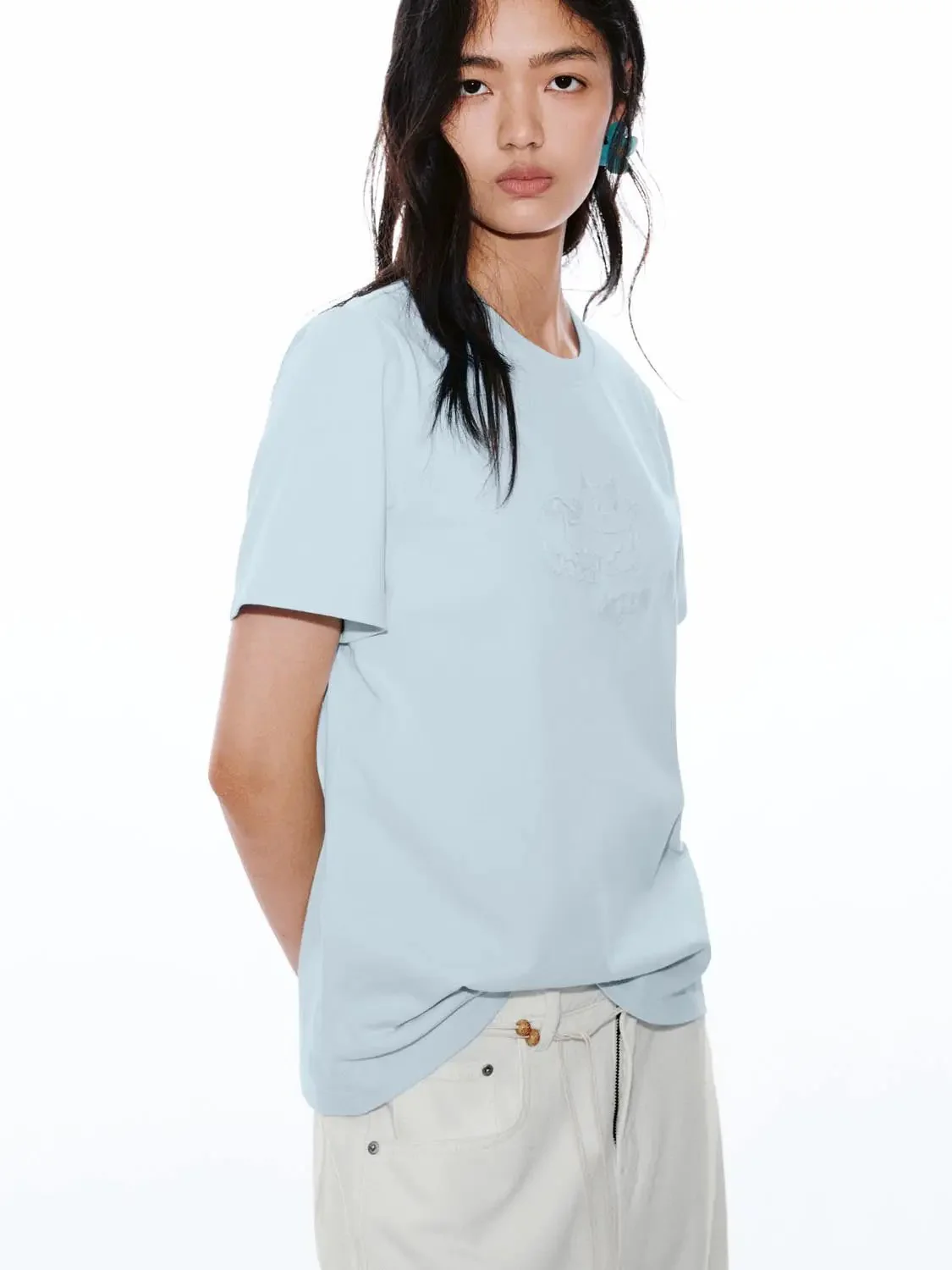 18495-cotton-crew-neck-tee-with-slight-stretch-t-shirts-2.webp Cotton Crew Neck Tee With Slight Stretch T-Shirts