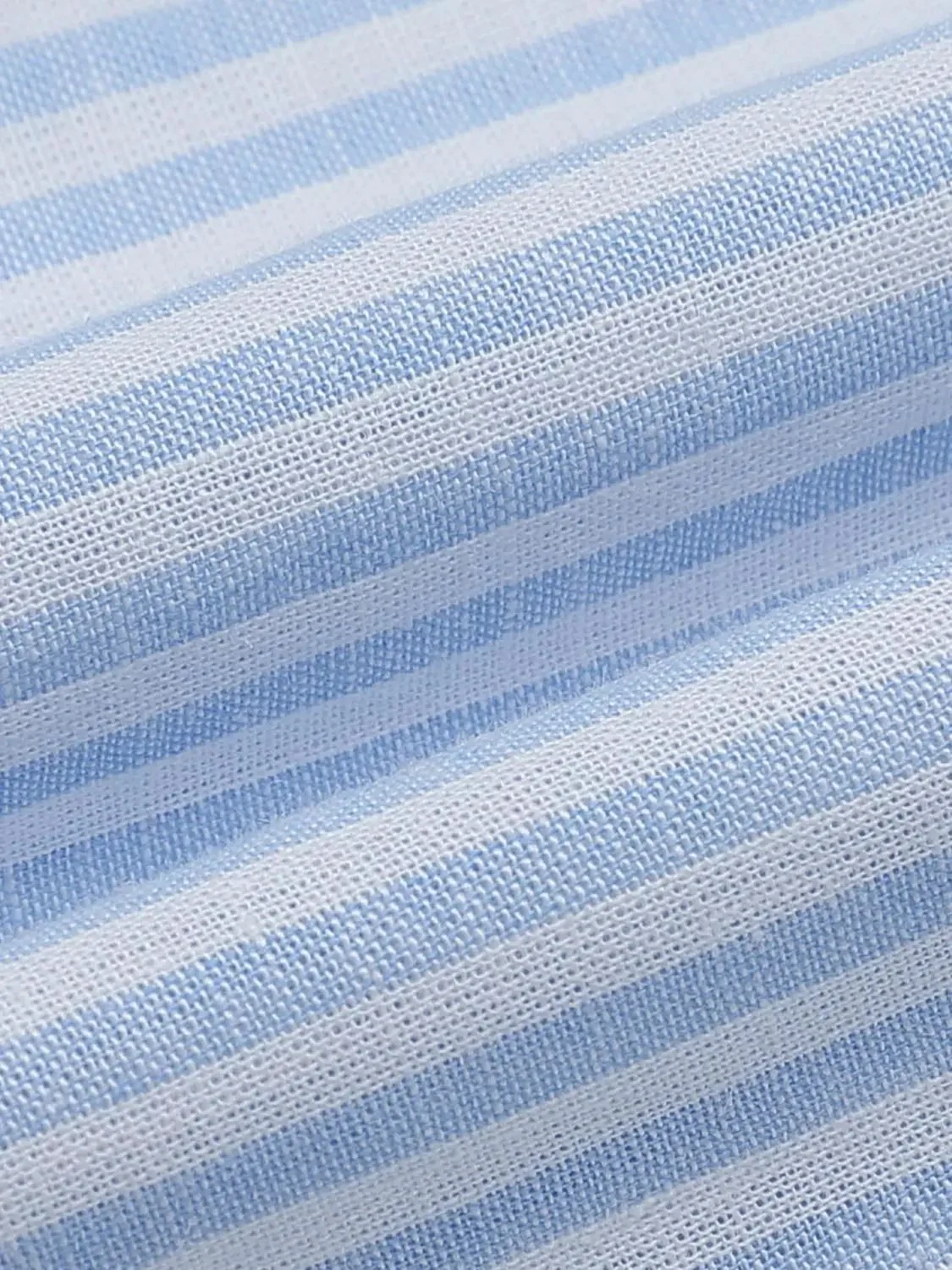 Cotton Blend Striped Wide Leg Smocked-Waist Pants