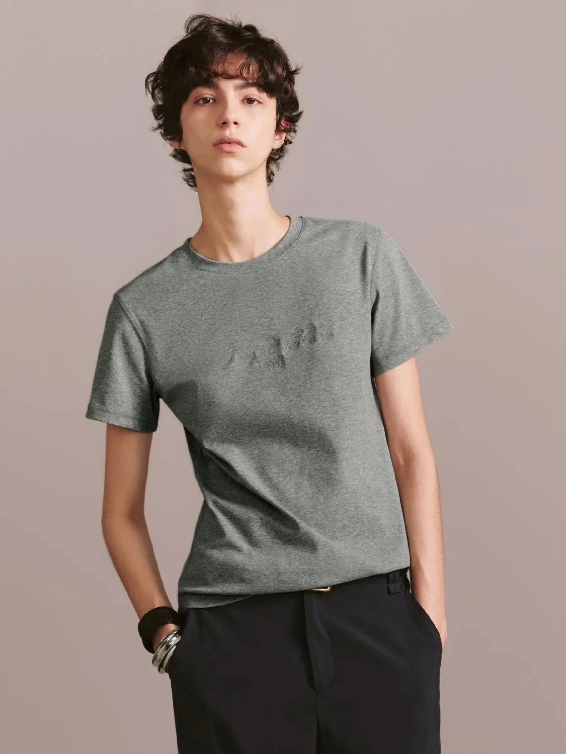 18517-cotton-blend-embroidered-script-t-shirts-1.webp Cotton Blend Embroidered Script T-Shirts