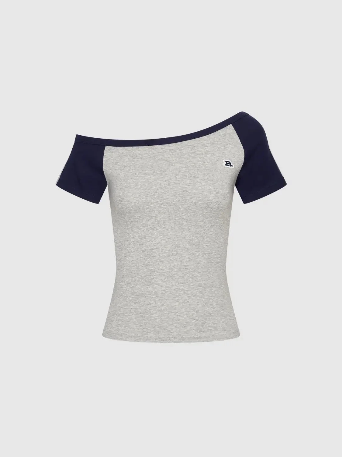 18529-heather-gray-cotton-blend-with-navy-contrast-trim-t-shirts-4.webp Heather Gray Cotton Blend With Navy Contrast Trim T-Shirts