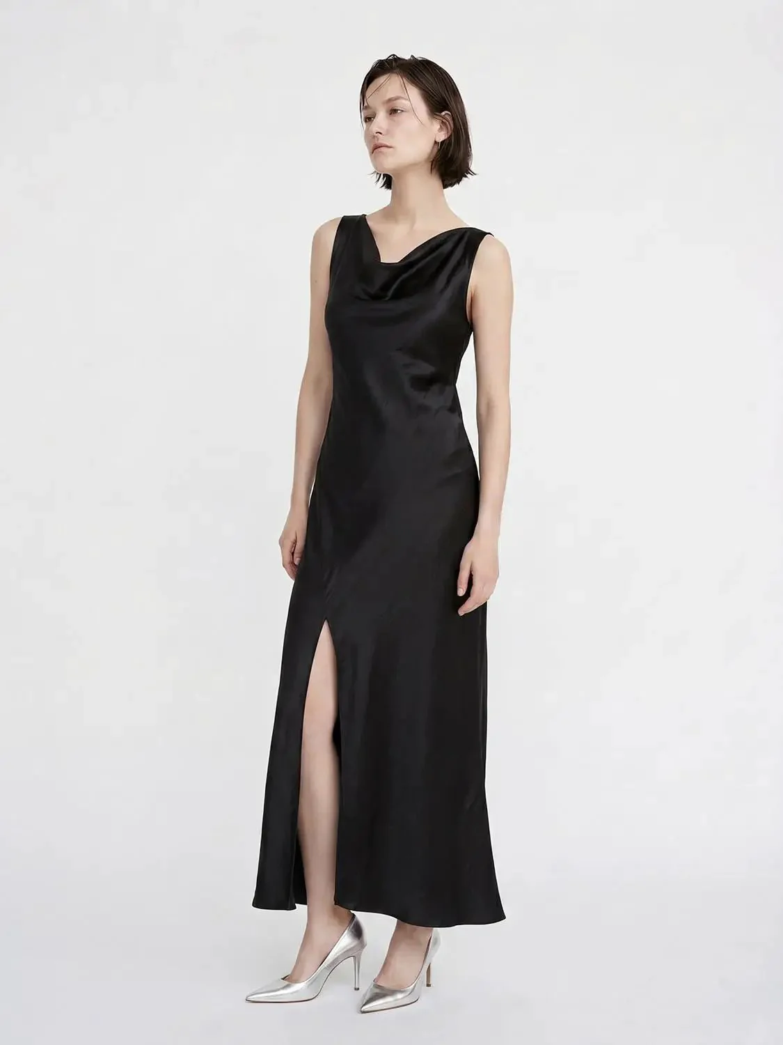 18547-satin-cowl-neck-sleeveless-midi-dress-with-side-slit-dresses-2.webp Satin Cowl Neck Sleeveless Midi Dress With Side Slit Dresses