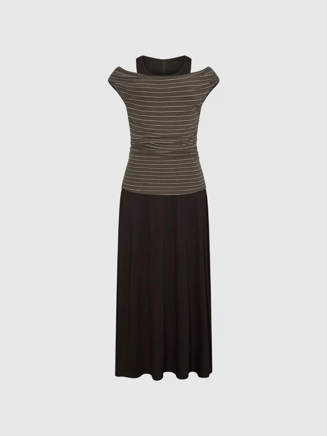 18622-two-piece-contrast-striped-sleeveless-stretch-knit-midi-dresses-1.webp Two-Piece Contrast Striped Sleeveless Stretch Knit Midi Dresses
