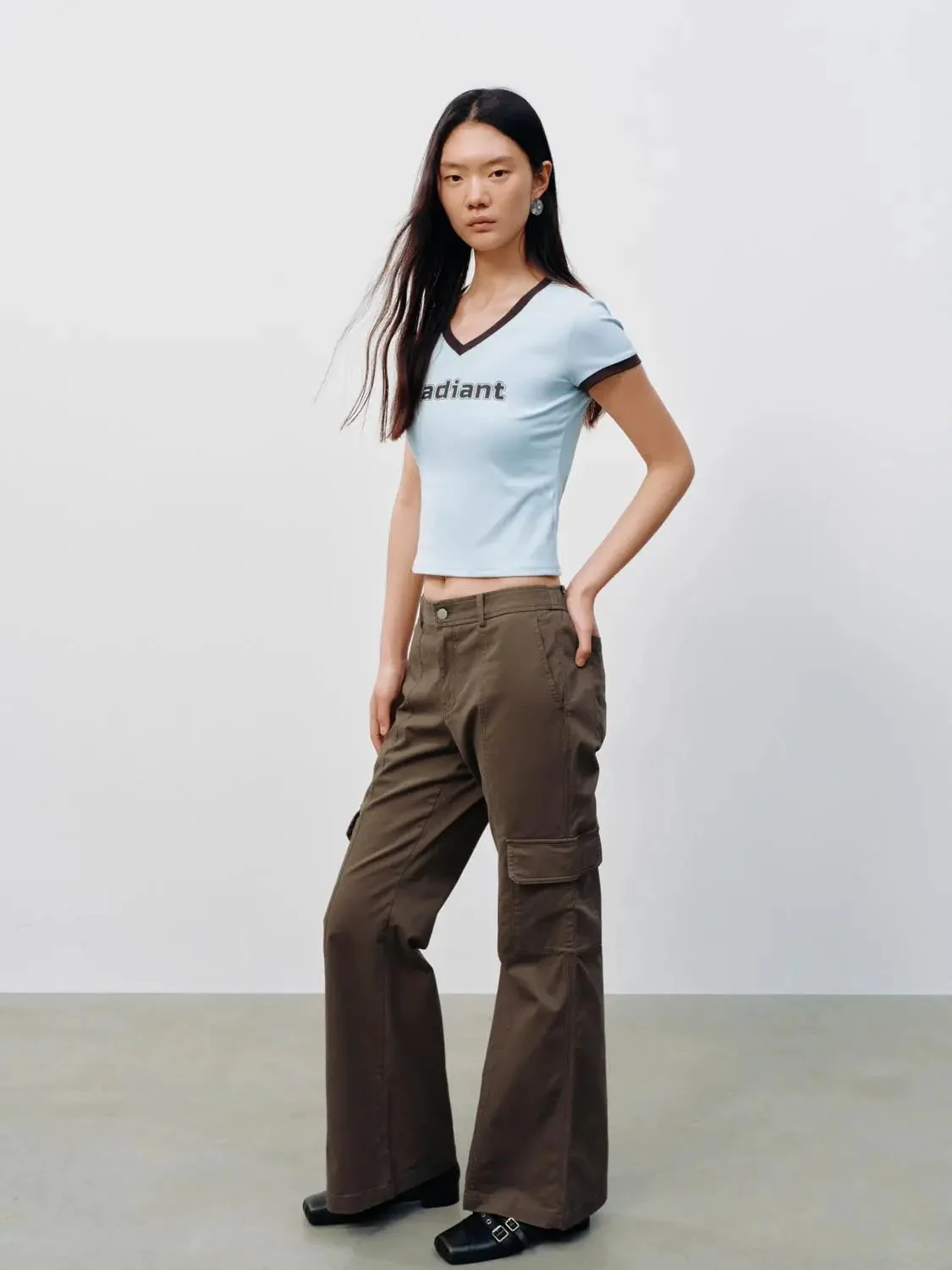 Cotton Twill Cargo Flap Pockets Pants