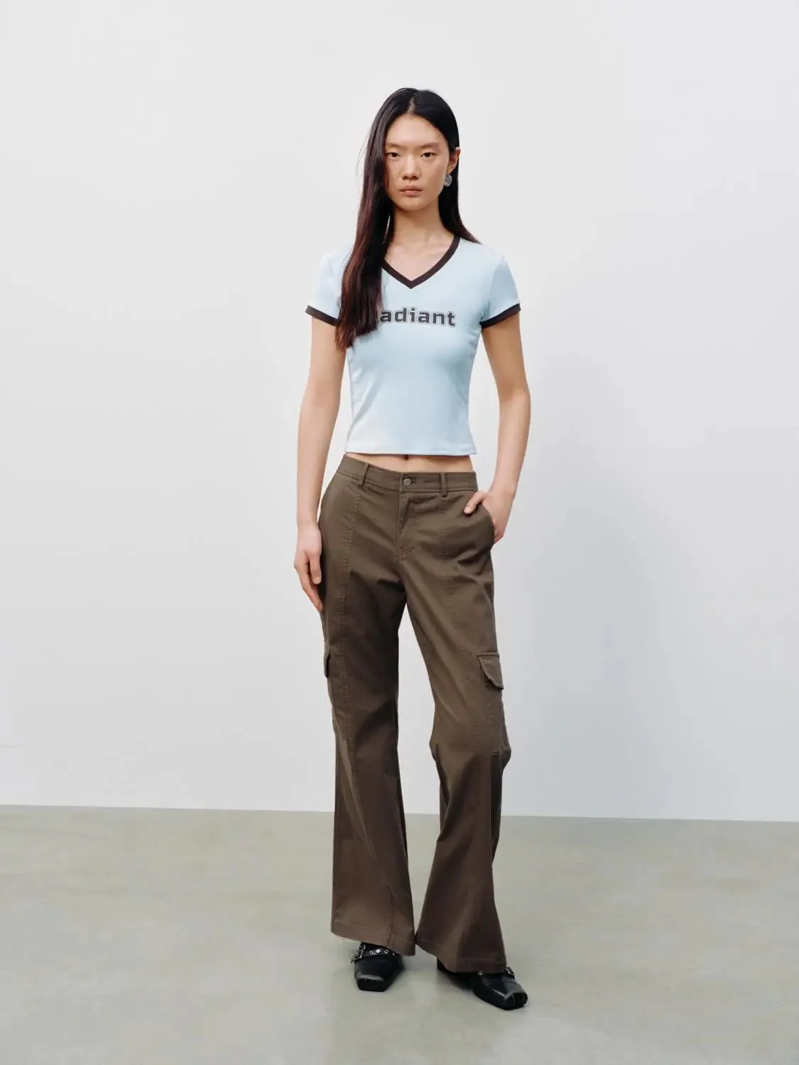 Cotton Twill Cargo Flap Pockets Pants