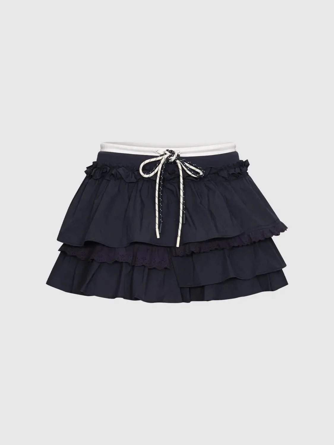 18685-cotton-blend-tiered-pleated-drawstring-mini-skirts-2.webp Cotton Blend Tiered Pleated Drawstring Mini Skirts