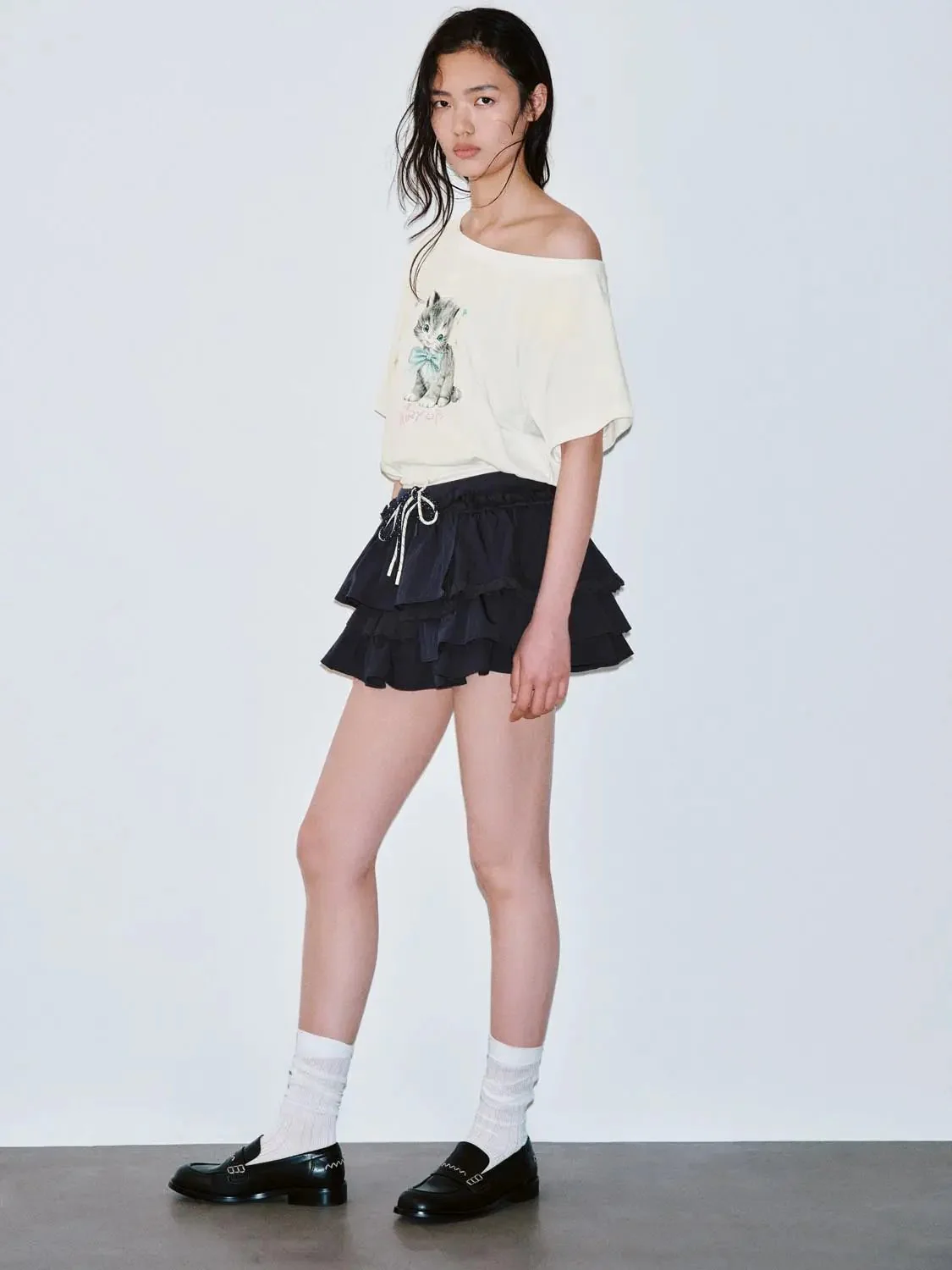 18685-cotton-blend-tiered-pleated-drawstring-mini-skirts-6.webp Cotton Blend Tiered Pleated Drawstring Mini Skirts