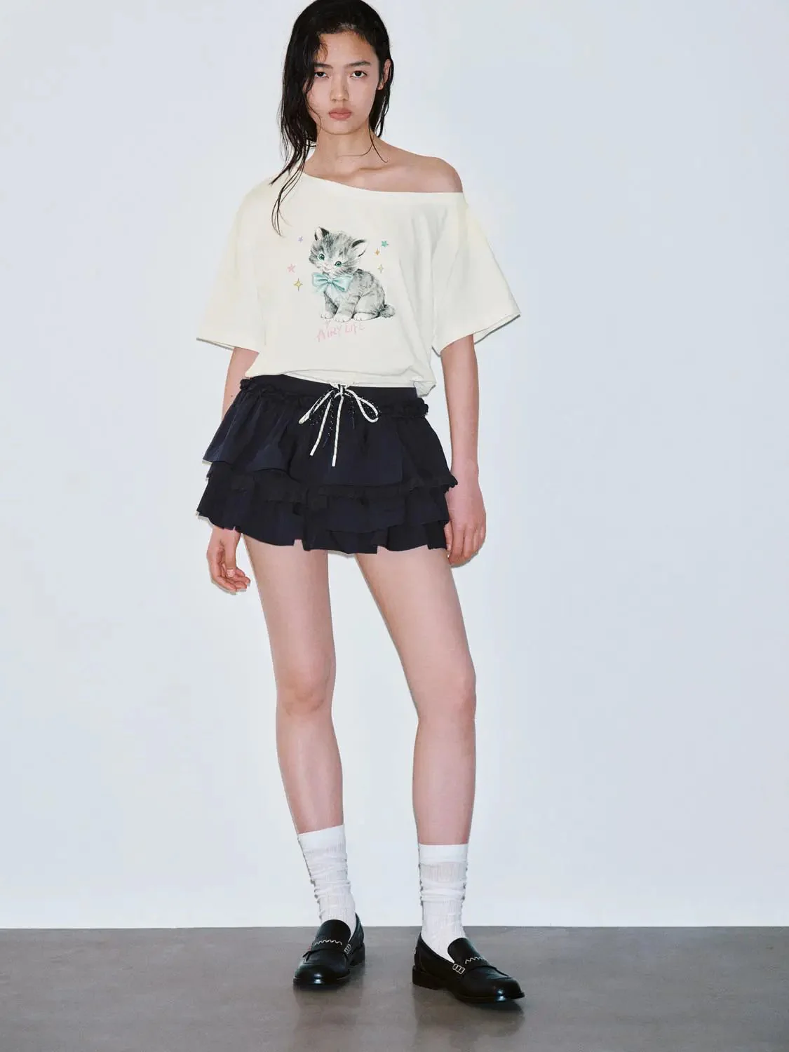 18685-cotton-blend-tiered-pleated-drawstring-mini-skirts-7.webp Cotton Blend Tiered Pleated Drawstring Mini Skirts